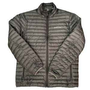 Eddie Bauer Men's Size Medium EB650 Down Puffer Jacket Warm & Lightweight Black